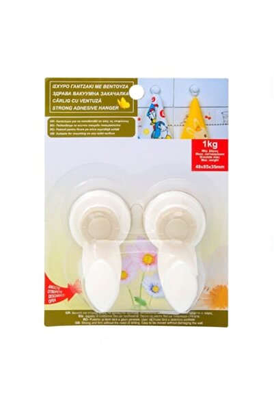 Wonderland Σετ 2 Γάντζων με Βεντούζα, Λευκά