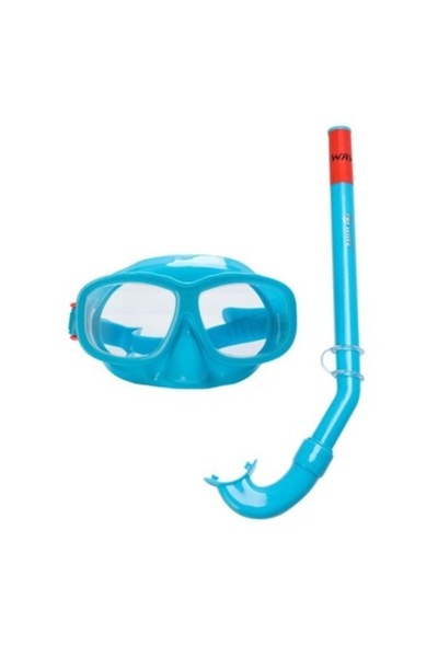 Wave Σετ μάσκας και αναπνευστήρα κολύμβησης για παιδιά, ηλικίες 3-6 ετών, μπλε