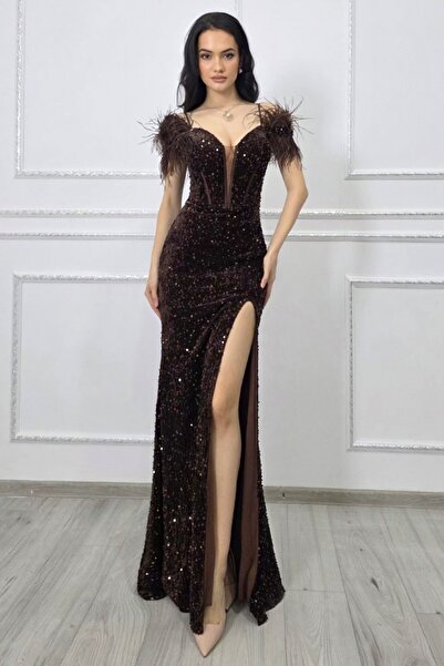 FashionForYou Lady Marry βραδινό φόρεμα, σε γραμμή γοργόνας, με παγιέτες και ...