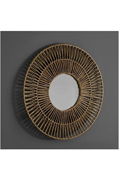 OEM Διακοσμητικός Καθρέφτης με άκρη από ψάθα, Στρογγυλός, Ø50εκ.
