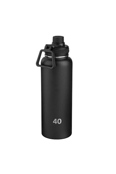 OEM Θερμός με λαβή, Χωρίς BPA, Ανοξείδωτο ατσάλι, Μαύρο ματ, 1.19L