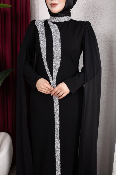 marwella Afra Tesettür Abiye - Siyah