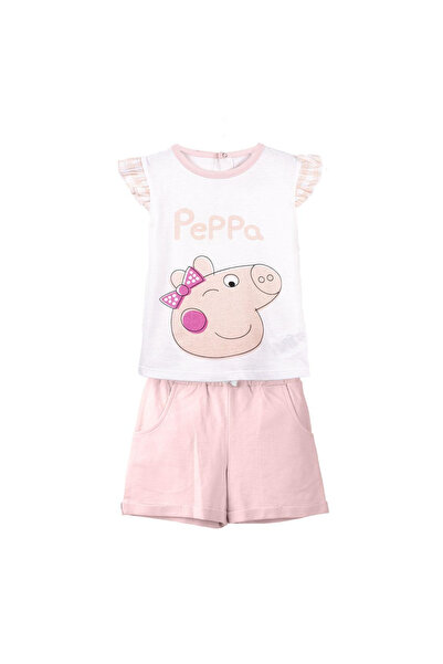 Peppa Pig Βρεφικό Καλοκαιρινό Βαμβακερό Σετ με Κοντά Μανίκια