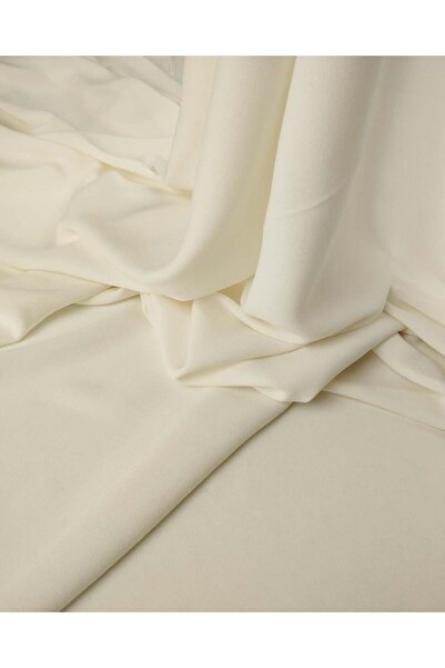 Kumaş Parça Ύφασμα Σιφόν Κρεπ Εκρού Χρώματος με Υφή Άμμου 145x180εκ.