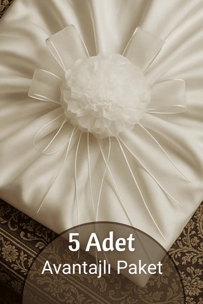Dantelux 5 Adet Soft Bohça Çiçeği - Bohça Süsleme Çiçeği - Krem