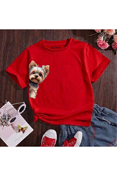 playwear Детска унисекс тениска с кръгло деколте, 100% памук, в цвят кафе, съ...