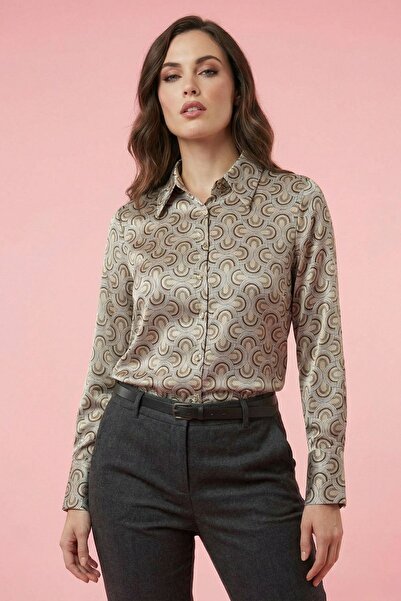 Hiccup MY FASHION Μακρυμάνικο πουκάμισο με γεωμετρικά σχέδια και κουμπιά