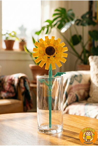 Bricks Sunflower Flower Making Kit - Non-Fading Crystal Artificial Flower - 8...