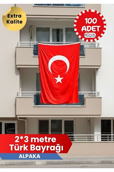 EFSANE BAYRAK 2x3 Türk Bayrağı-100 adet- (ALPAKA)