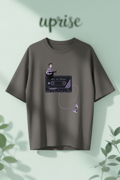 Vordevia Μωβ και περισσότερα χρώματα με στάμπα, βαμβακερό μπλουζάκι oversized