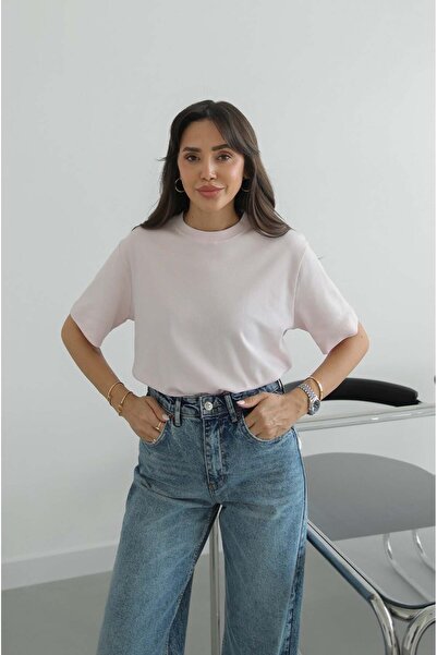 Havoş Μπλουζάκι Dusty Pink 100% βαμβακερό με λαιμόκοψη