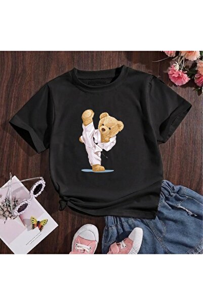 playwear Παιδικό unisex μπλουζάκι Kareteci Bear με στάμπα, 100% βαμβακερό, με...