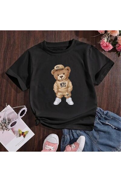 playwear Παιδικό unisex μπλουζάκι Nycc Bear με στάμπα, 100% βαμβακερό, με λαι...