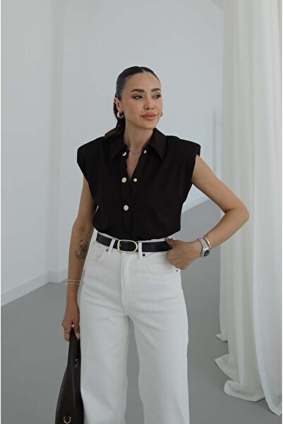 Havoş Brown Snap Button Padded Bodysuit