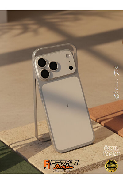 FARKLI İLETİŞİM İPHONE 16 PRO MAX UYUMLU 17 PRO GÖRÜNÜM DÖNÜŞÜM SETİ ARKA KAP...