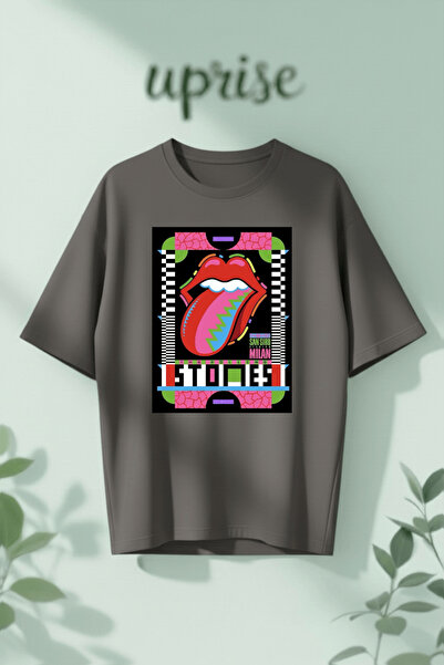 Vordevia Tricou oversize din bumbac cu imprimeu The Rolling Stones