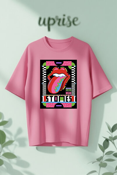 Vordevia Tricou oversize din bumbac cu imprimeu The Rolling Stones