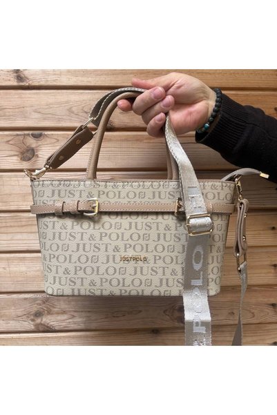 Just Polo حقيبة يد وكتف نسائية متعددة الأقسام تركز على الراحة