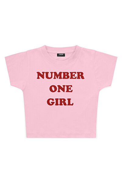 3 ROPE Μπλουζάκι Baby Tee με στάμπα Number One Girl