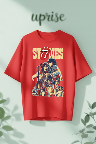 Vordevia Tricou oversize din bumbac cu imprimeu The Rolling Stones