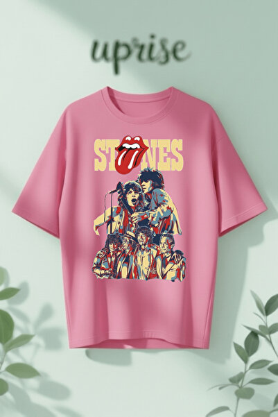 Vordevia Tricou oversize din bumbac cu imprimeu The Rolling Stones