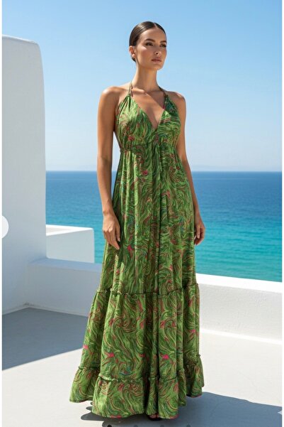 laviyonsa Φόρεμα με έθνικ σχέδια και μεταξωτό κέντημα στην πλάτη (34-48)STD