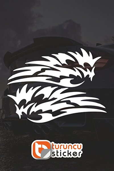 Turuncu Sticker ملصق طقم الأجنحة (يمين-يسار) مقاس 17x7 سم - ملصق للسيارة - ال...