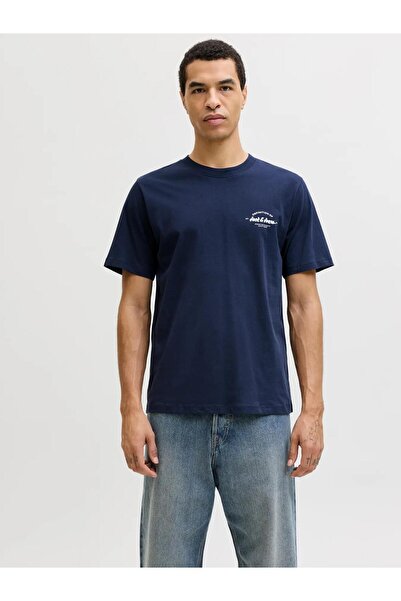 Jack & Jones Jjbrandon Tee Ss Crew Neck Marineblau Herren T-Shirt 12288113