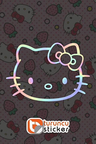 Turuncu Sticker Hello Kitty Sticker Etiket 10x7 cm – Araç – Motor – Laptop - ...