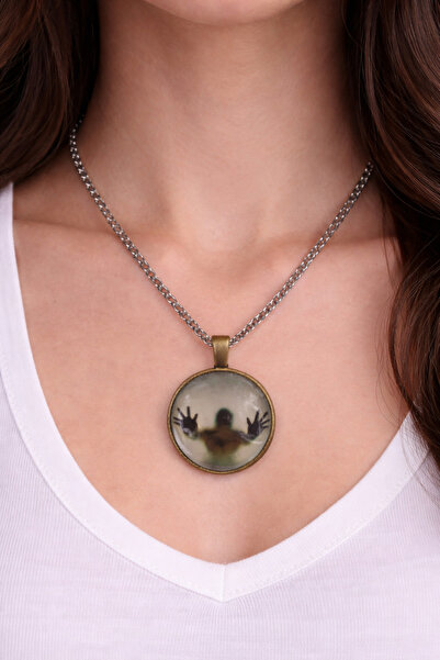 HER ŞEY NOTA www.herseynota.com Unisex Silver Color Chain Glass Effect Human ...
