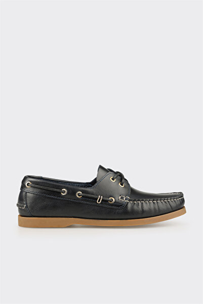 Elle Shoes Lacivert Deri Erkek Günlük Ayakkabı
