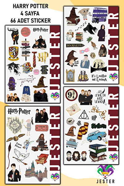 Jester 4 Sayfa Harry Potter Sticker, Çıkartma, Günlük, Ajanda, Planlayıcı, Bu...