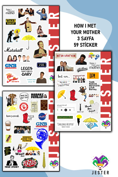 Jester 3 Sayfa How I Met Your Mother Sticker, Çıkartma, Günlük, Ajanda