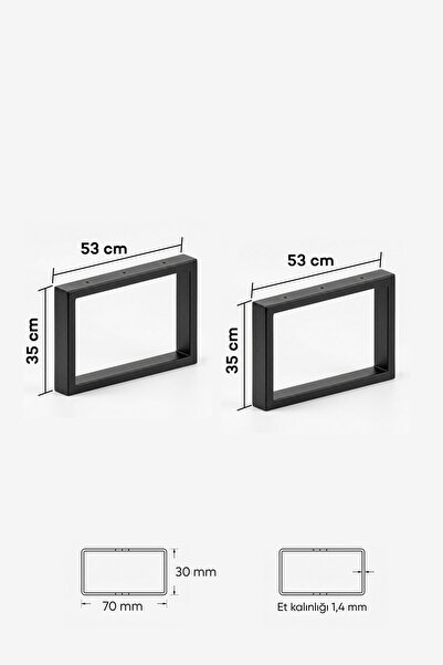 Bofigo 2 Adet Metal Ayak Sehpa Ayağı Tabure Ayağı Masa Ayağı Carla Siyah