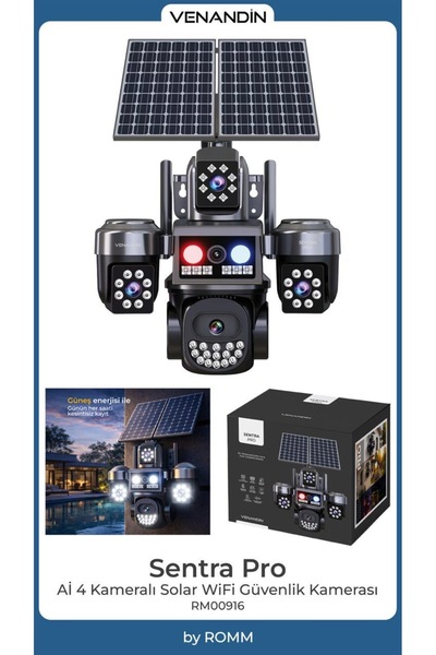 Venandin 4 LENS SİM KART ÖZELLİKLİ 4G HAREKETLİ SENTRA PRO GÜVENLİK KAMERASI
