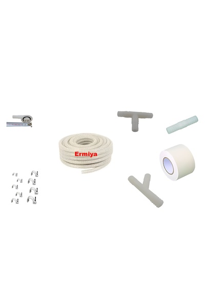 Ermiya Klima 15 Mt Hortum Tahliye Drenaj +Ek-Y-T-Pipo-15 Ad Çivi Kroşe -Yapış...