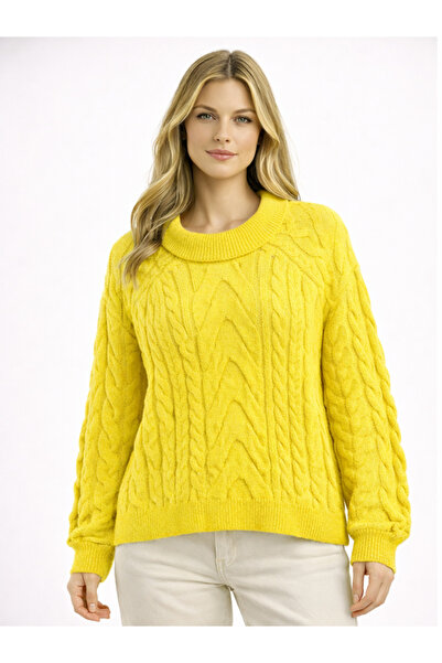 WOMENTİ Soft Textured Hair Braided Sweater