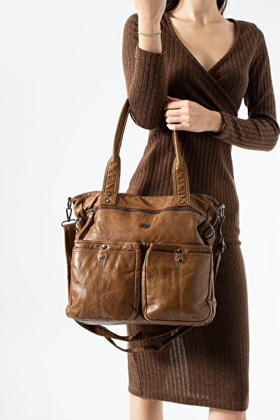 571 Collections Çanta Washable Leather Multi-Compartment, Shoulder and Arm Ba...