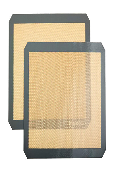 Cute n Cuddle Non-Stick Silicone Baking Mats (New Beige/Gray, 2-Pack)