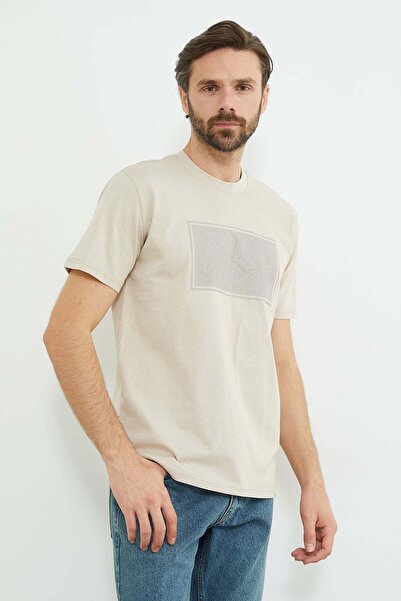 Fulla Moda Μπλουζάκι με στάμπα με λαιμόκοψη