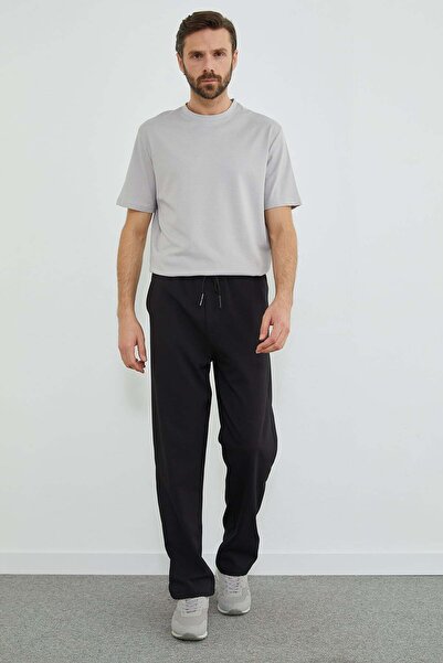 Fulla Moda Textured Trousers with Elastic Waistband