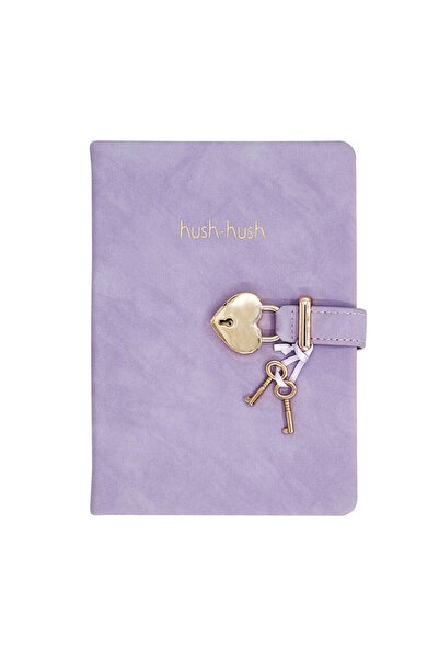 Victoria's Journals Hush Hush Kilitli Çizgili Defter Lila 124-1906