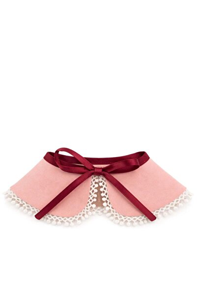 Rakerplus Ροζ κοριτσίστικο γιακά σε vintage στυλ με κορδέλα