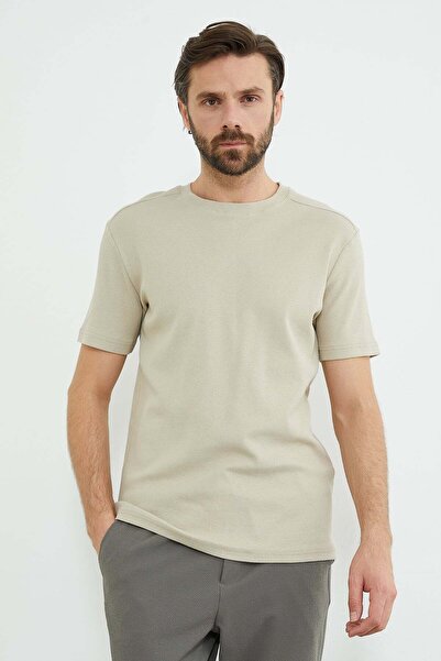 Fulla Moda Βασικό μπλουζάκι με ριμπ λαιμόκοψη