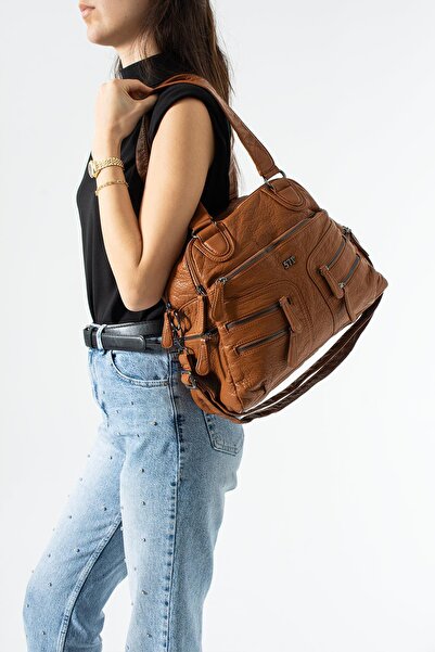 571 Collections Çanta Washable Leather Multi-Compartment, Shoulder and Arm Ba...