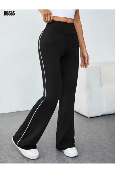 BZ Boutique Yüksek Bel Şeritli Büyük Beden Uzun Dalgıç Tayt 186565