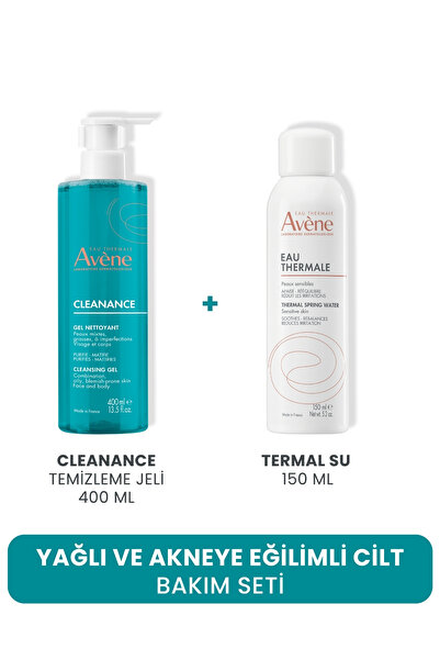 Avene Yağlı Ve Akneye Eğilimli Cilt Bakım Seti (Temizleme Jeli 400 ML + Terma...