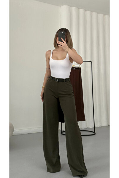 nona butik Παντελόνι με ζώνη William - Χακί