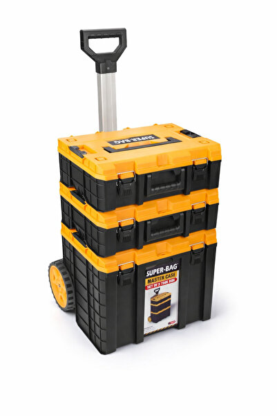 FERAH PLASTİK Tekerlekli Takım Çantası 3 Katlı Modüler Takım Kutusu Taşınabil...