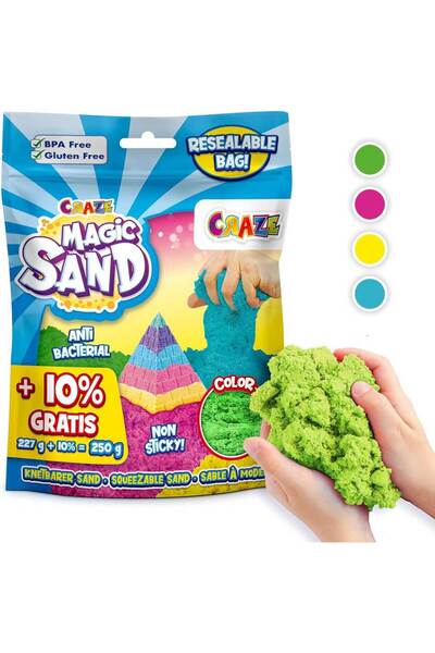 CRAZE Nisip kinetic in punguta resigilabila 250 g culori asortate